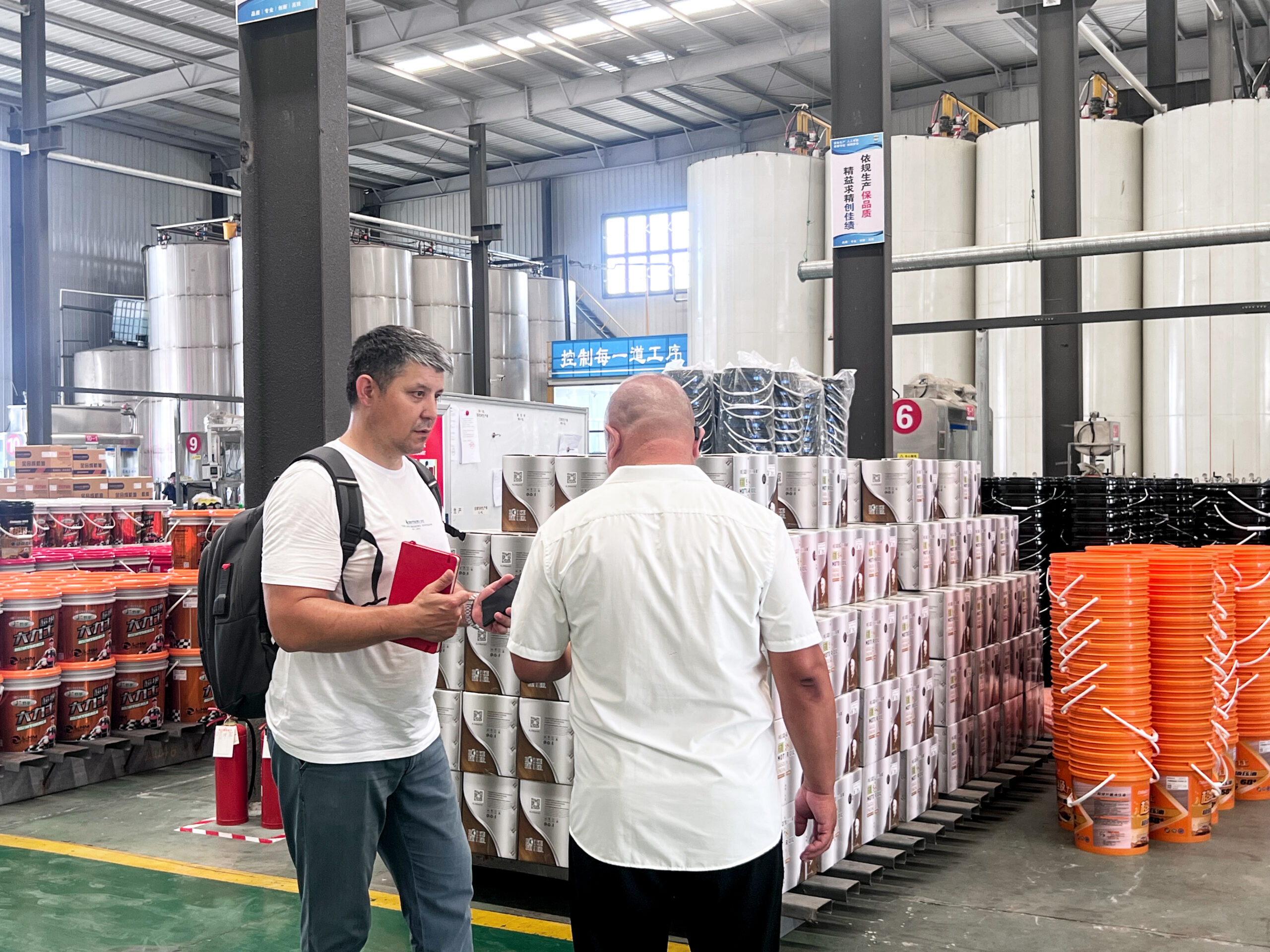 Lubricant production and packaging area at Feller’s factory in Shandong, China Lubricant production and packaging area at Feller’s factory in Shandong, China