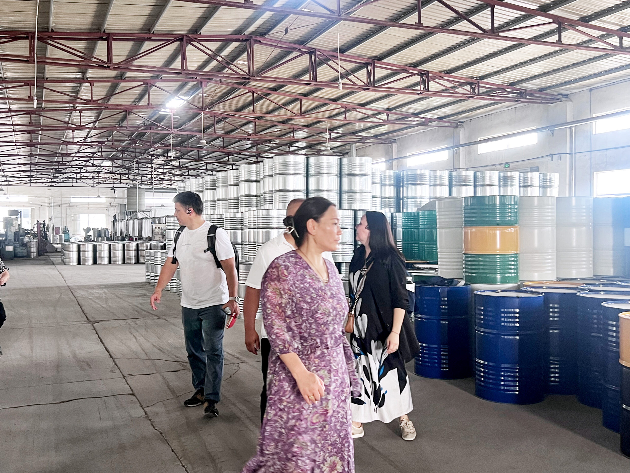 Kazakhstan customers touring the Feller lubricant production facility Kazakhstan customers touring the Feller lubricant production facility