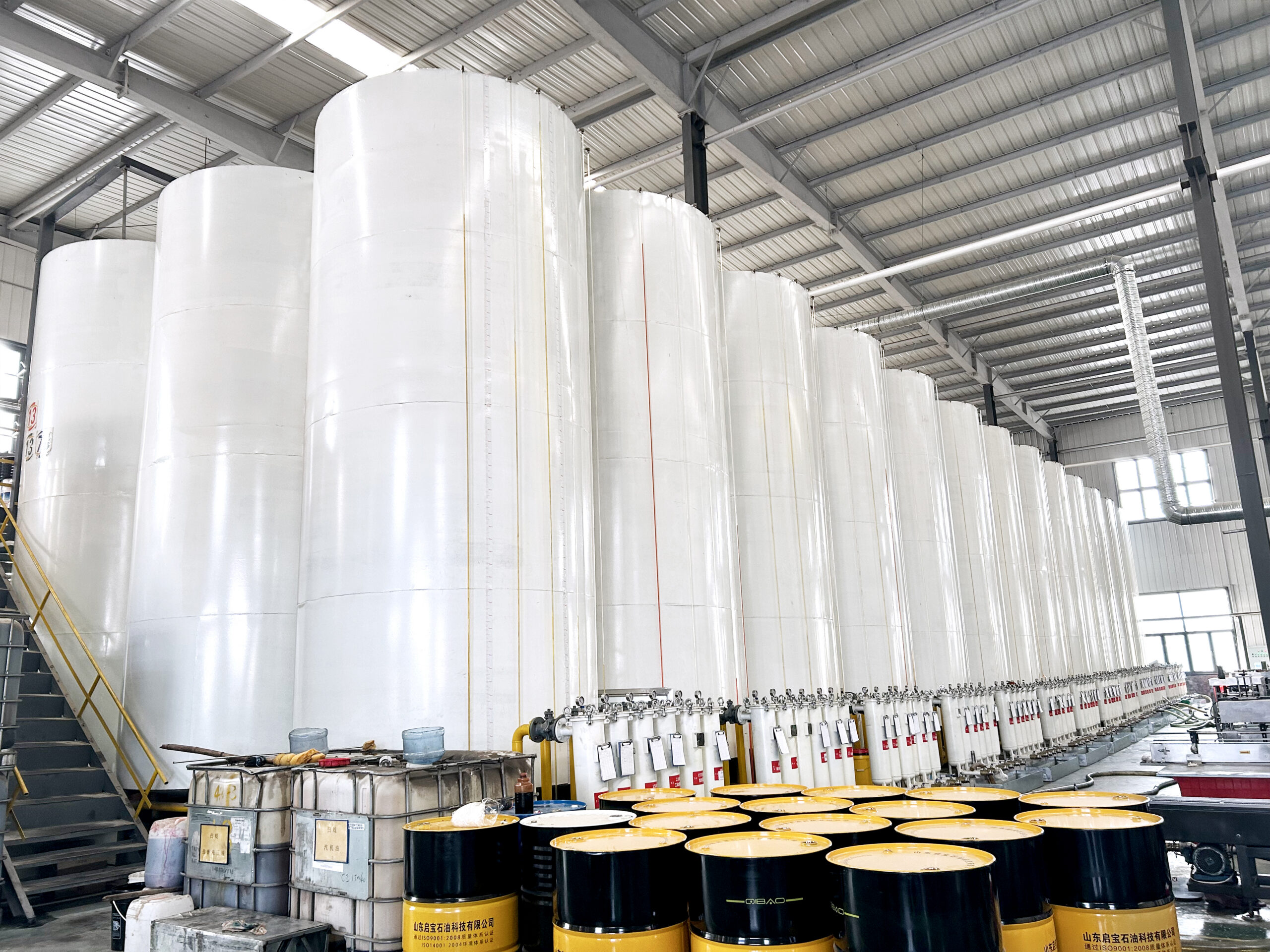 Oil storage tanks inside the factory Oil storage tanks inside the factory